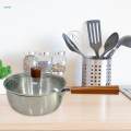 Stainless Steel Saucepan with Scale Wood Handle for Hotel Kitchen Camping Diameter 22cm. 
