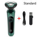 Green Smart Electric Shaver LCD Digital Display Three-head Floating Razor USB Rechargeable Washing Multi-function Beard Knife. 