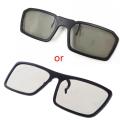 Clip-On Type Circular Passive Polarized 3D Glasses For TV 3D Cinema 0.22mm. 