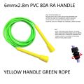 6mm diameter 130 gram PVC 80A 15~25℃ jump rope excercise fitness RA handle cheap no logo loose weight 2.8 meter skip skipping. 