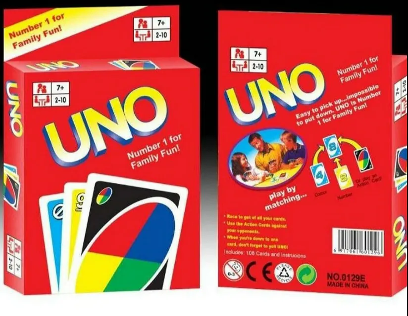 108 multicolor Uno Card Giant Uno game for children