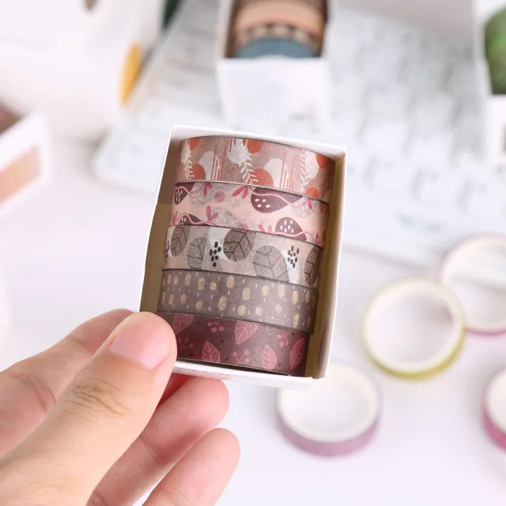 5%20Pcs/Box%20Forest%20Washi%20Tape%20Set%20Decoration%20Sticker%20Scrapbooking%20Diary%20Adhesive%20Tape%20Masking%20Tape%20stationery%20school%20supplies%20-%20Image%204