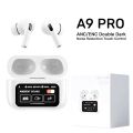 AirPods A9 Pro Touch Screen Display with ANC ENC Double Dark Earbuds 2024.