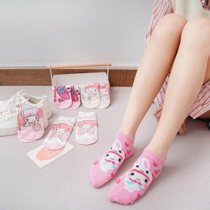 Japanese style cartoon socks women's bunny cute short socks Korean version women's boat socks cotton socks