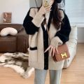 Korean Style Soft Glutinous Coat Women's Knitted Cardigan Idle Style Loose Sweater Coat Women's plus Size Fall Winter Fashion. 