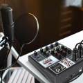 Audio Mixer DJ Mixer, Support Bt 5.0 USB Sound Board Mixing Console 48V Power for Phone,.
