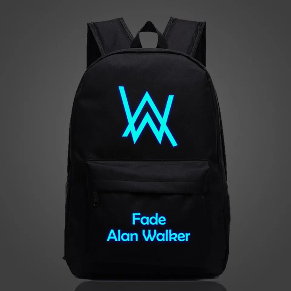 alan walker faded canvas backpack fade shoulder leather bag vintage Alan Walker Faded Student Night Luminous Backpack School Bag Laptop Bag  Outdoor Travel Kids Backpack