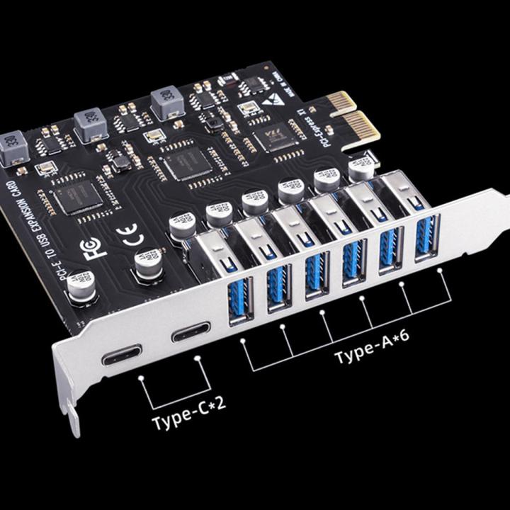 USB 3.2 and Type C PCI-E Expansion Card PCIE to USB Controller