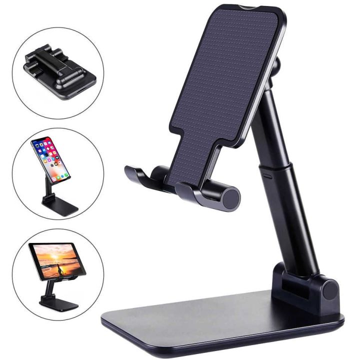 T1- Adjustable Foldable Desk Phone Holder, Compatible With All Smart Phones & Tablets