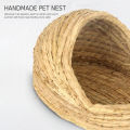 Rabbit Grass House Hamster Grass Nest Robust Handwoven Grass Tunnel Hut Sleeping Nest.