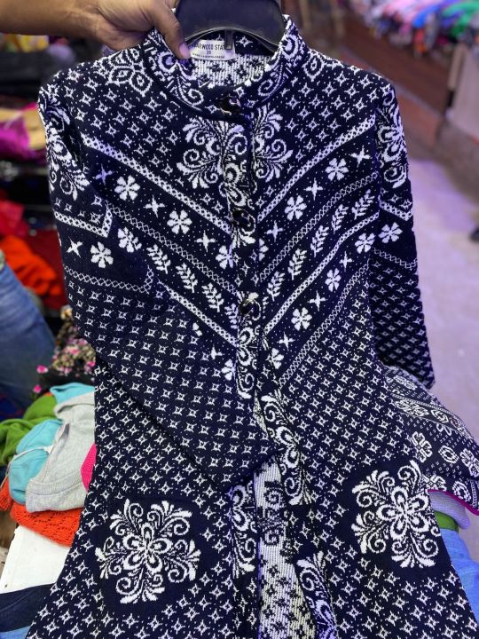 Women Jacquard Fashion Design Front-Open Sweater long Sweater new