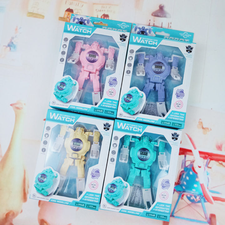 Creative Children's Day Puzzle Transformation Character Toys for Boys and Girls Student Gifts Robot Electronic Watch