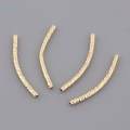 4Pcs Copper Noodle Tube Beads Curved Jewelry Findings Craft Golden 2×30mm. 