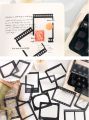 (New)RH Online 15PC Time Boundary erie Waterproof PET ticker Album Diary Journal Decorative Craft crapbooking DIY ticker.