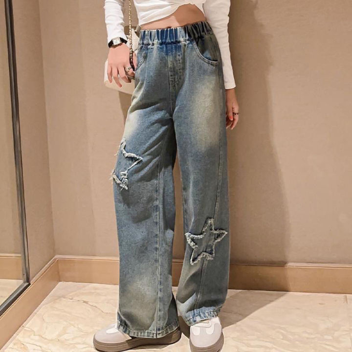 IENENS%20High%20Waist%20Jeans%20Girl%20Straight%20Loose%20Wide-leg%20Pants%20Spring%20and%20Autumn%20Korean%20Baggy%20Jeans%20Fashion%20Kids%20Denim%20Trousers%20-%20Image%206