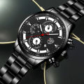 New DEYRO Men's Watch Fashion Stainless Steel Band Quartz Watch Calendar Watch Casual Sports Luminous Watch.