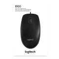 Logitech B100 Wired USB Mouse, 3-Buttons, Optical Tracking, Ambidextrous PC / Mac / Laptop - Black. 