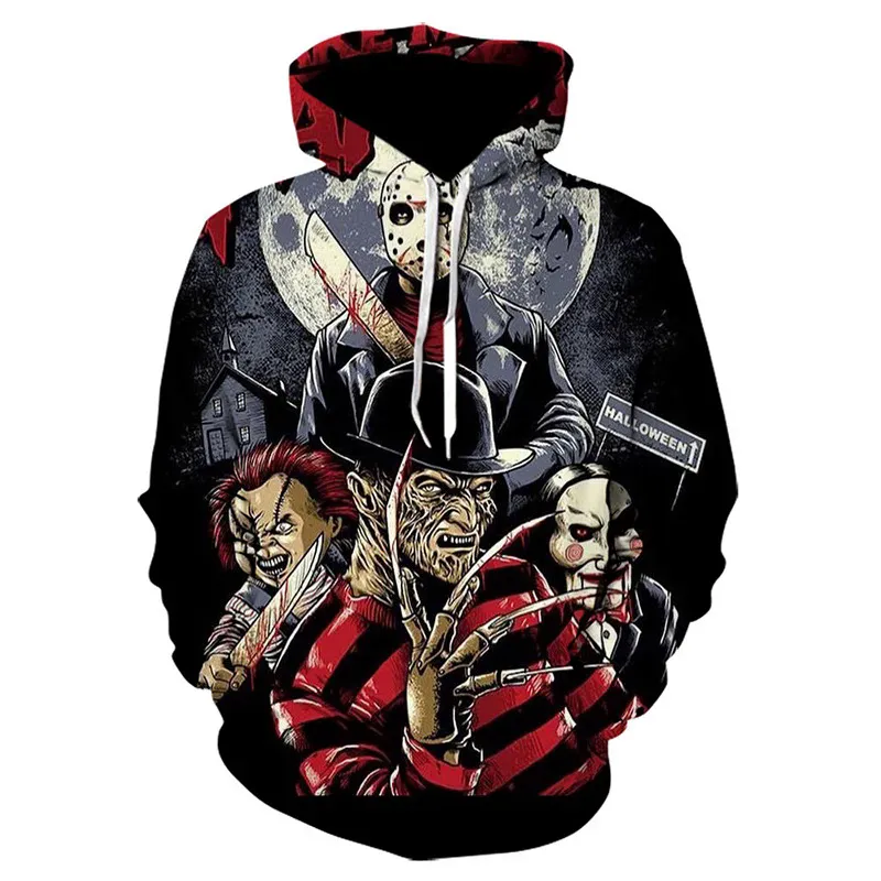 Mens hoodies Freddy Krueger horrible film printed sweatshirts