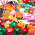 Children's kitchen, toys, playhouse, girl's shopping cart, vegetable chopping, watching baby, chopping fruit, boy combo. 