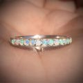 Fashion Opal Round Bead Ring For Women Girls Wedding Party Jewelry Gift jz386. 