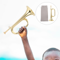 Small Trumpet Bugle Brass Golden Horn Simple Beginner Wind Instrument for School Band Child Student. 
