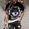 Couple Wolf Print T-Shirt Men's 3D T-Shirt Drop Ship Top Tee Short Sleeve Camiseta Round Neck T-Shirt Fashion Casual Brand 6XL.