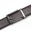 Auto-lock Buckle Belt Stylish Men's Faux Leather Belt with Automatic Buckle Scratch-resistant Track Belt Fashionable for Men.