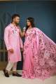 Exclusive Designer Half Silk Shuli Ful Saree and Dhupian Silk Panjabi Combo For Couple.