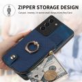 Cross Leather Ring Vertical Zipper Wallet Back Phone Case For Samsung Galaxy S22+ 5G/Samsung Galaxy S21 5G/Samsung Galaxy A32 4G/Samsung Galaxy S20/Samsung Galaxy S23 Ultra 5G/Samsung Galaxy A54 5G/Samsung Galaxy A04e/S. 