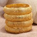 24k Dubai Gold Color Bangles for Women Dubai Bride Wedding Ethiopian Bracelet Africa Bangle Arab Jewelry Charm Bracelet Jewelry.