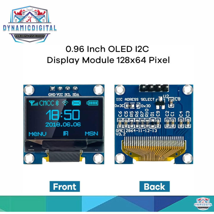 0.96%20Inch%20OLED%20I2C%20IIC%20Display%20Module%2012864%20128x64%20Pixel%20SSD1306%20Mini%20Self-Luminous%20OLED%20Screen%20Board%20Compatible%20with%20Arduino%20Raspberry%20Pi-Blue%20-%20Image%205