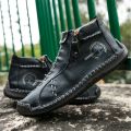 YEWNUW Men's Ankle Boots All Seasons Classic Casual Leather Shoes, Men's Shoes, Driving Loafers, New BunnyGarden. 