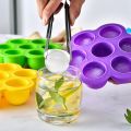 Reusable Food Grade Silicone Popsicle Molds Mini Ice Cream Molds DIY Baby Food Supplement Ice Cream Lolly Mold With 7 Colorful Sticks.