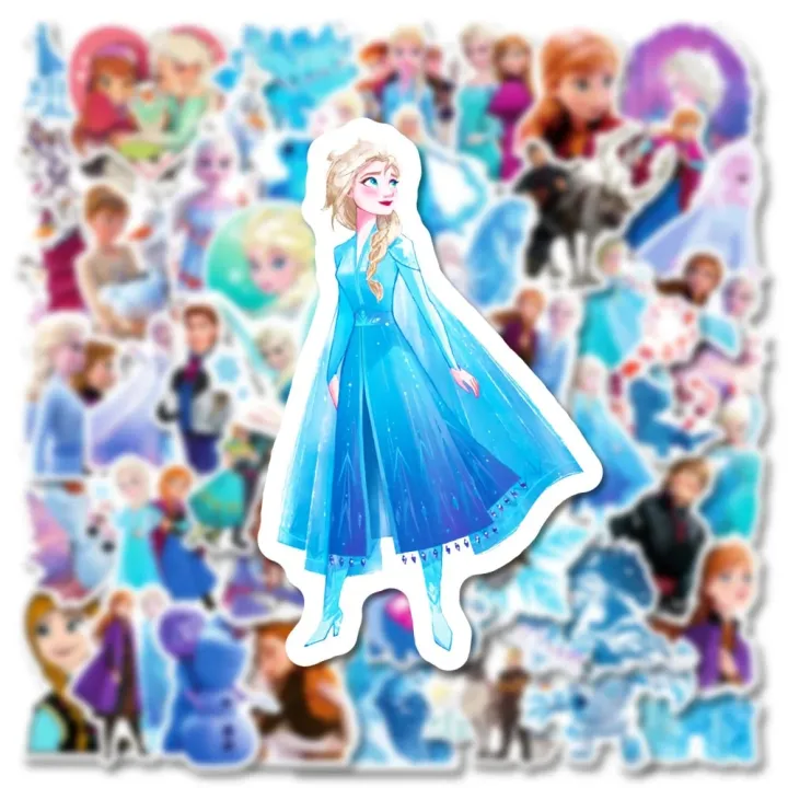 10/30/50pcs%20Cute%20Disney%20Cartoon%20Frozen%20Stickers%20Anime%20Graffiti%20Luggage%20Guitar%20Stationery%20Waterproof%20Kawaii%20Anime%20Decal%20Wholesale%20-%20Image%204