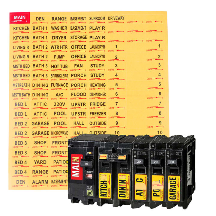 129 Pcs Circuit Breaker Box Labels Conspicuous Identification Weatherproof Fuse Box Stickers For Home Office Electrical Panels Gonghpng