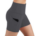 Women Solid Yoga Shorts With Pocket Push Up Running Fitness Clothes High Waist Seamless Hip-up Tight Elastic Sport Shorts #T1P.