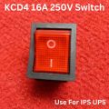 KCD4 Rocker Switch 16A 250V 4 Pin Black Color Switches 4Pin On Off 2 Positions Full Illuminated Neon RED Indicators. 