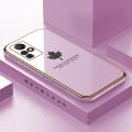 ZeroQiQi for Infinix Zero X/Zero X Pro Back Cover Maple Leaf Luxury 6D Plating Case Side Pattern Soft Silicone Square Phone Cases + Free Lanyard. 