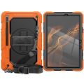 For Samsung Galaxy Tab S8 11 inch SM-X700 Silicone + PC Tablet Case(Orange+Black).