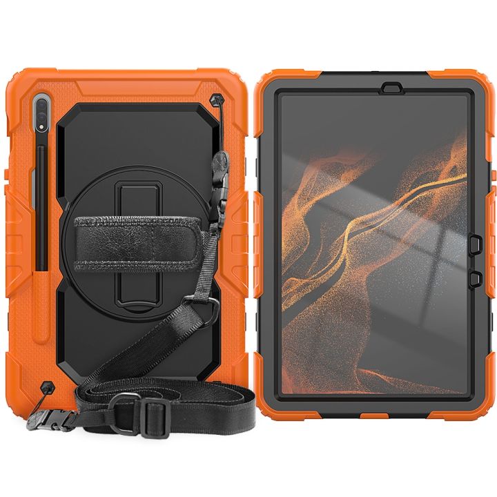 For%20Samsung%20Galaxy%20Tab%20S8%2011%20inch%20SM-X700%20Silicone%20+%20PC%20Tablet%20Case(Orange+Black)%20-%20Image%208