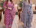 Exclusive Cotton Unstitched Skin Print High Quality Three Piece For Women. 