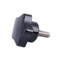 ZOROOM M6 x 15mm Male Thread Screw Star Head Locking Screw Handle Black 6 Pcs.