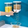 Kitchen Food Storage Easy Press Container Cereal Dispenser Wall Mounted Food Storage Box. 
