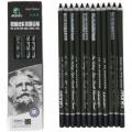Maries Free Cutting Paper Handle Charcoal Pencils 12 Pcs Set. 