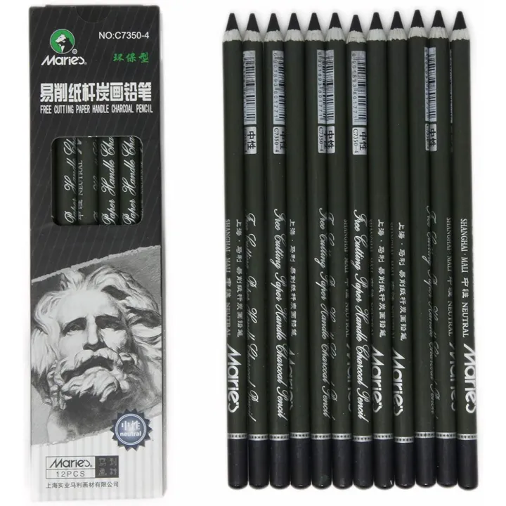 Maries%20Free%20Cutting%20Paper%20Handle%20Charcoal%20Pencils%2012%20Pcs%20Set%20-%20Image%202