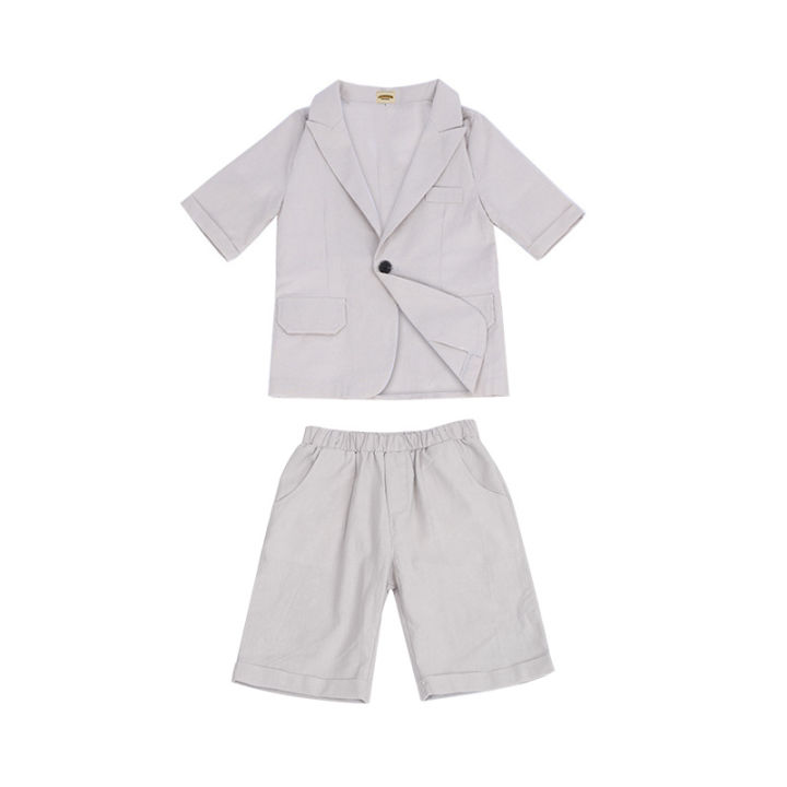 Boys%20Summer%20Short%20Sleeve%20Suit%20Jacket%20Shorts%20Formal%20Dress%20Kid%20Solid%20Color%20Blazer%20Wedding%20Clothes%20Set%20Child%20Tuxedo%20Toddler%20Costume%20-%20Image%205