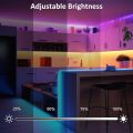 5 meter/16.4 feet 5050 lamp beads high brightness RGB light strip Christmas atmosphere light strip  follow music rhythm flash multi-function APP control/3keys USB cable function/Remote control function transformation 16 colors Ceiling light. 