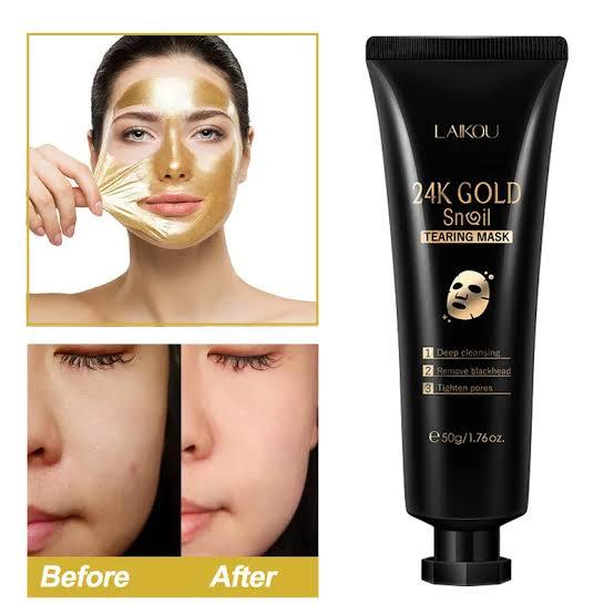 LAIKOU%202pcs%2024K%20Gold%20Foil%20Snail%20Mask%20Deep%20Cleansing%20Remove%20Blackheads%20Hydrating%20Repairing%20Oil-Control%20Whitening%20Facial%20Treatment%20-%20Image%204