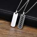 Men's Bar Necklace Black Pendant with Stainless Steel Box Chain Elegant Simple Chain for Men.