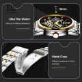 LouisWill Men Watch Men's Fashion Simple Three-Eyed Design Calendar Waterproof Steel Band Watch Waterproof Quartz Watch Fashion Men Watches Luxury Men Watch Business Casual. 